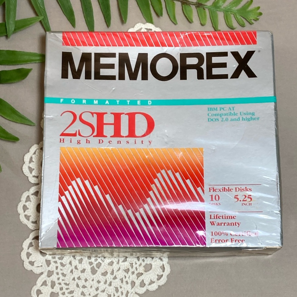 Vintage Unopened Memorex Formatted 2SHD High Density Floppy Disks Box Of 10